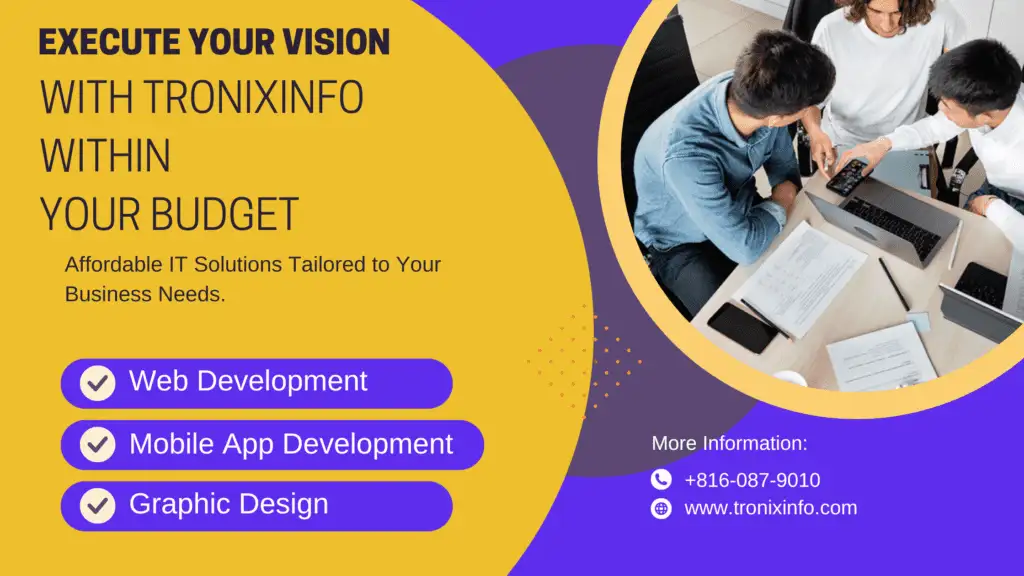 Execute Your Vision with Tronixinfo within Your Budget